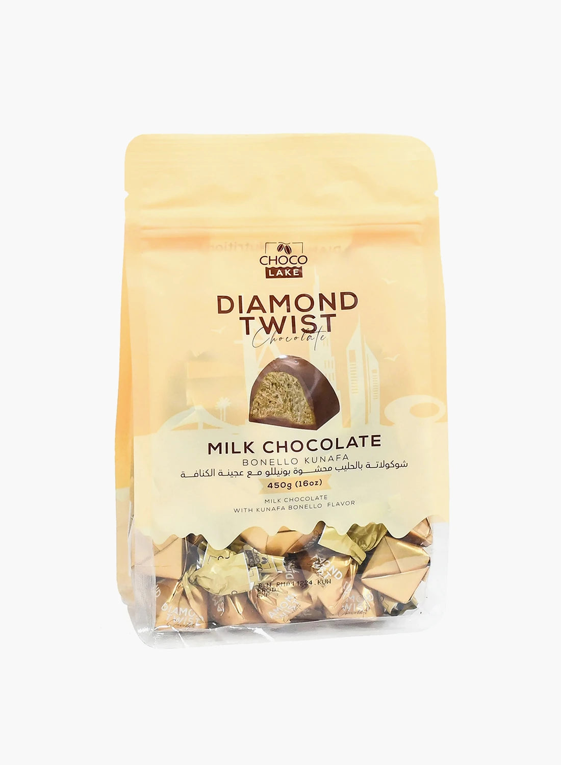 Choco Lake Diamond Twist Milk Chocolate Bonello Kunafa