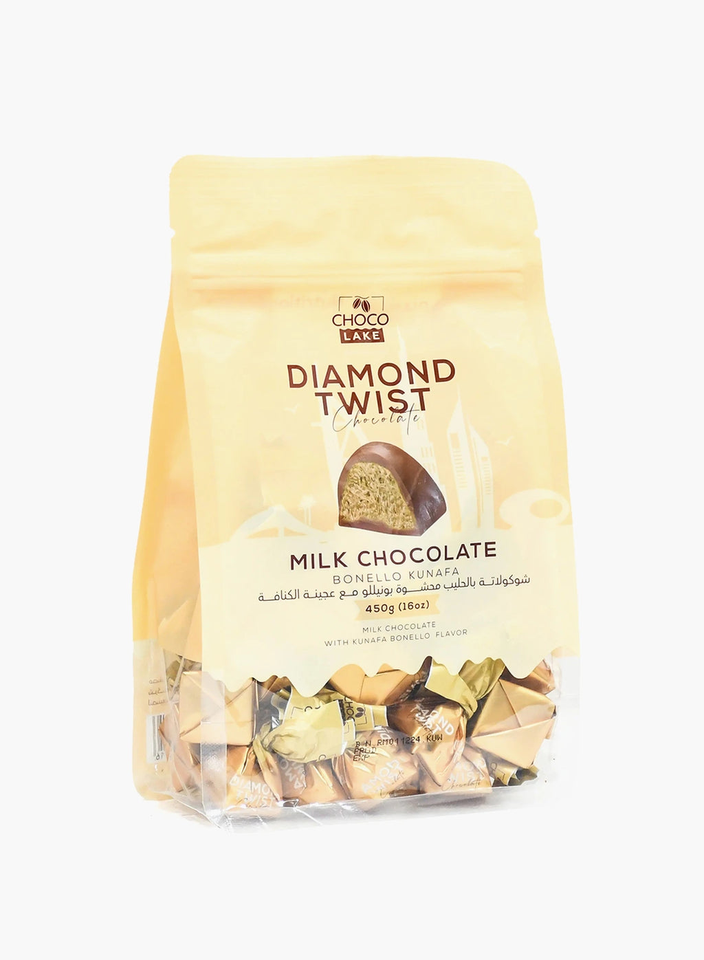 Choco Lake Diamond Twist Milk Chocolate Bonello Kunafa