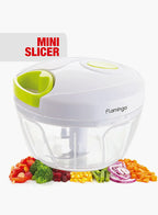 Flamingo FL4271KT Mini Slicer 400ml | Manual Vegetable Chopper | Stainless Steel Blades | Storage Box | Compact Design