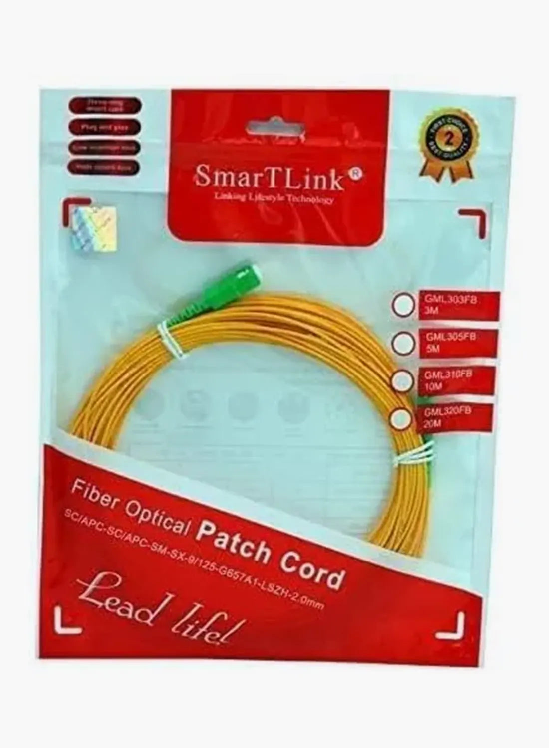 SMARTLINK Single-Mode Fiber Optic Patch Cord (SC/APC-SC/APC)