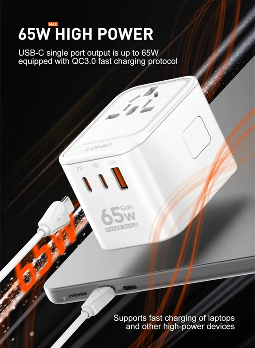 GoN 65W GaN Super Quick Charger Travel Adapter (Model SAL-Z6)
