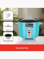 Sanford SF1156RC Rice Cooker 0.4L 200W | Compact Mini Cooker | Non-Stick Pot | Glass Lid | Single Serving