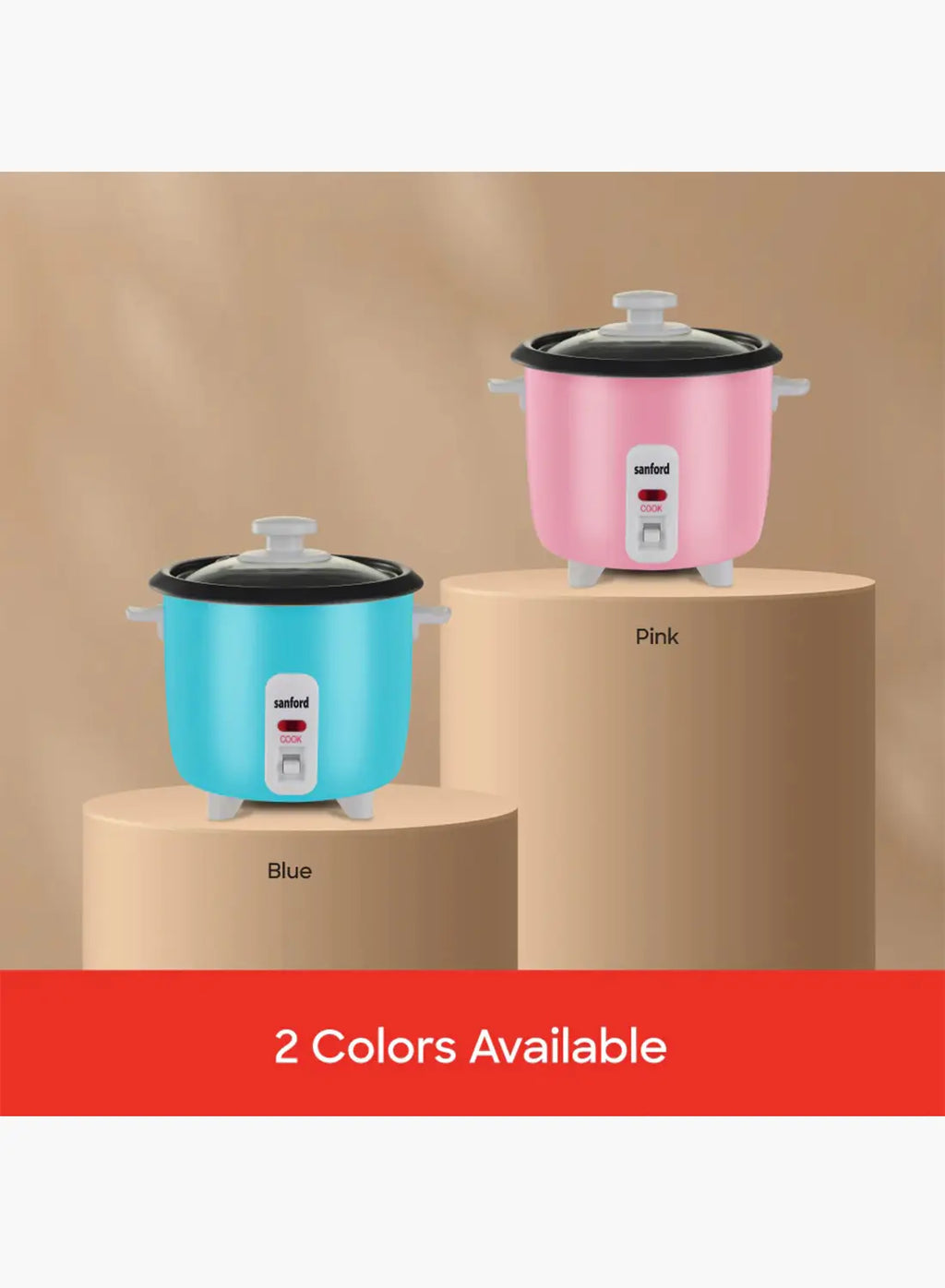 Sanford SF1156RC Rice Cooker 0.4L 200W | Compact Mini Cooker | Non-Stick Pot | Glass Lid | Single Serving