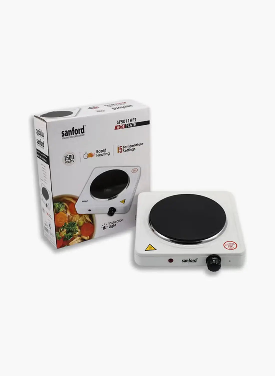 Sanford SF5011HPT Electric Single Hot Plate 1500W | 185mm Rapid Heating | 5 Temperature Control | Portable Cooktop