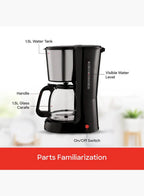 Sanford SF1394CM BS Coffee Maker 1.5L 900W | 12 Cups | Drip Coffee Machine | Keep Warm | Anti-Drip | Black