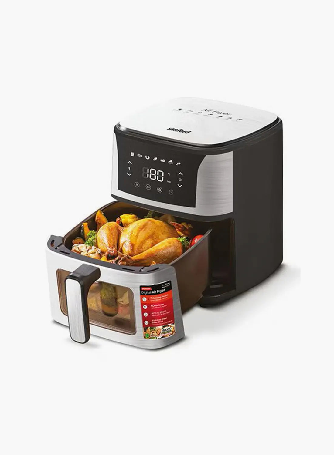 Sanford SF2450AF BS Digital Air Fryer 5.5L – 1500W Oil-Free with Window & 7 Smart Cooking Modes