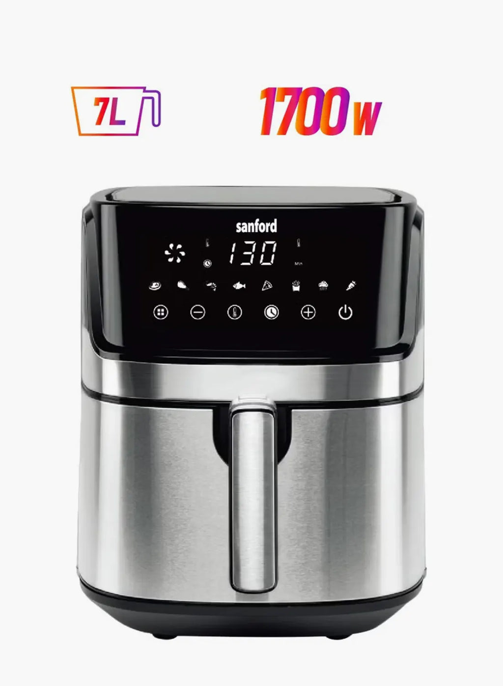 Sanford SF2454AF KC Stainless Steel Digital Air Fryer 7L 1700W | 8 Preset Menus | Vortex Technology | Oil-Free Cooking