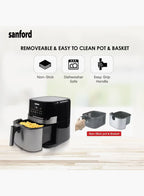 Sanford SF2454AF KC Stainless Steel Digital Air Fryer 7L 1700W | 8 Preset Menus | Vortex Technology | Oil-Free Cooking