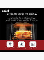 Sanford SF2454AF KC Stainless Steel Digital Air Fryer 7L 1700W | 8 Preset Menus | Vortex Technology | Oil-Free Cooking