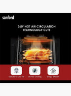 Sanford SF2455AF KC Digital Air Fryer 4L 1400W | LED Touch Display | 7 Preset Menus | Oil-Free Cooking