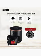 Sanford SF2455AF KC Digital Air Fryer 4L 1400W | LED Touch Display | 7 Preset Menus | Oil-Free Cooking