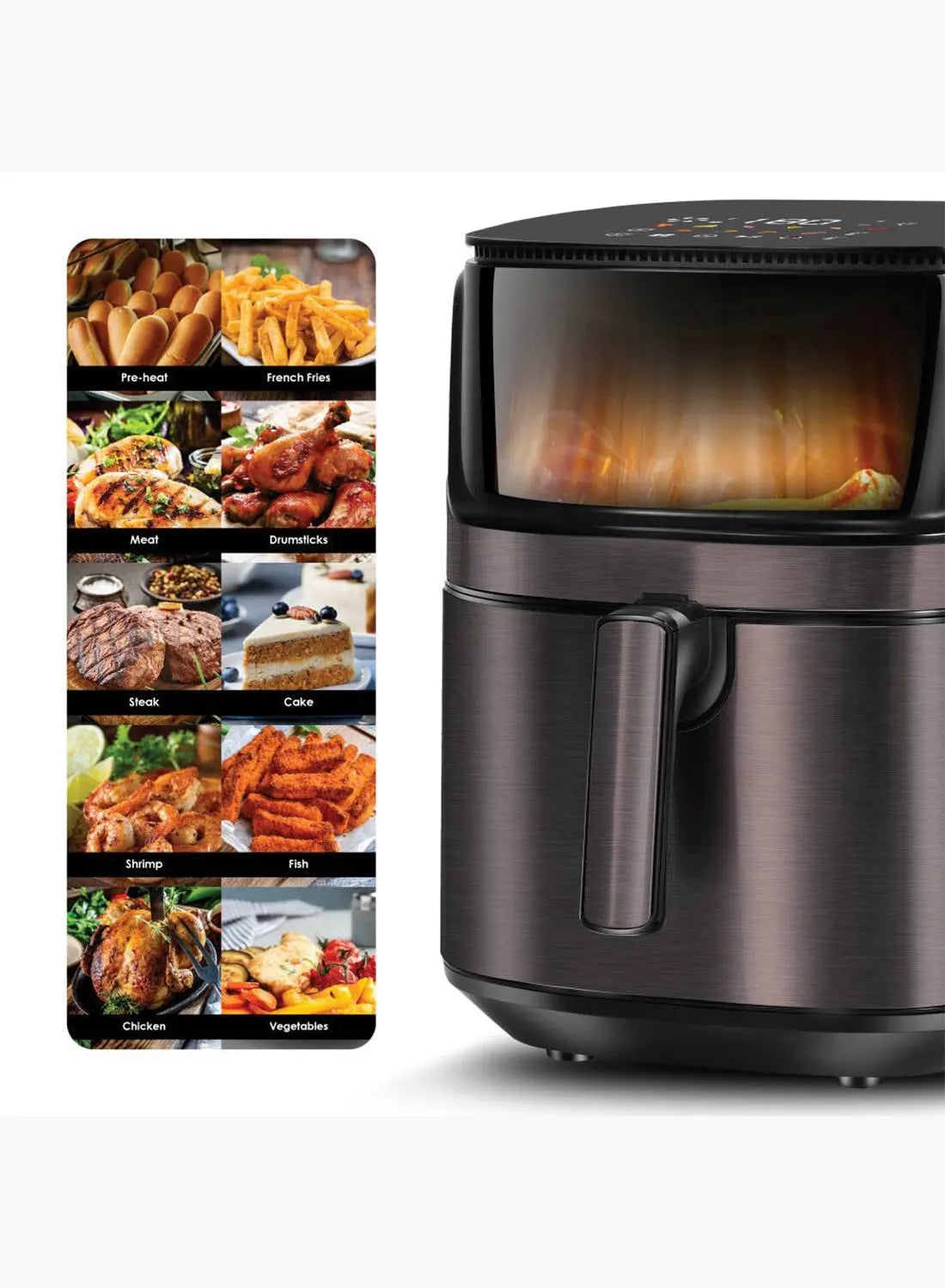 Sanford SF2458AF BS Digital Air Fryer 8L 1700W with Window | 10 Cooking Modes | Triple Cooking Technology | Touch Control | Metallic