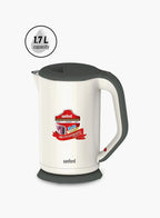 Sanford SF3328EK BS Electric Kettle 1.7L 1800W | Double Layer | Stainless Steel Inner | Auto Shut-Off | 360° Base | White