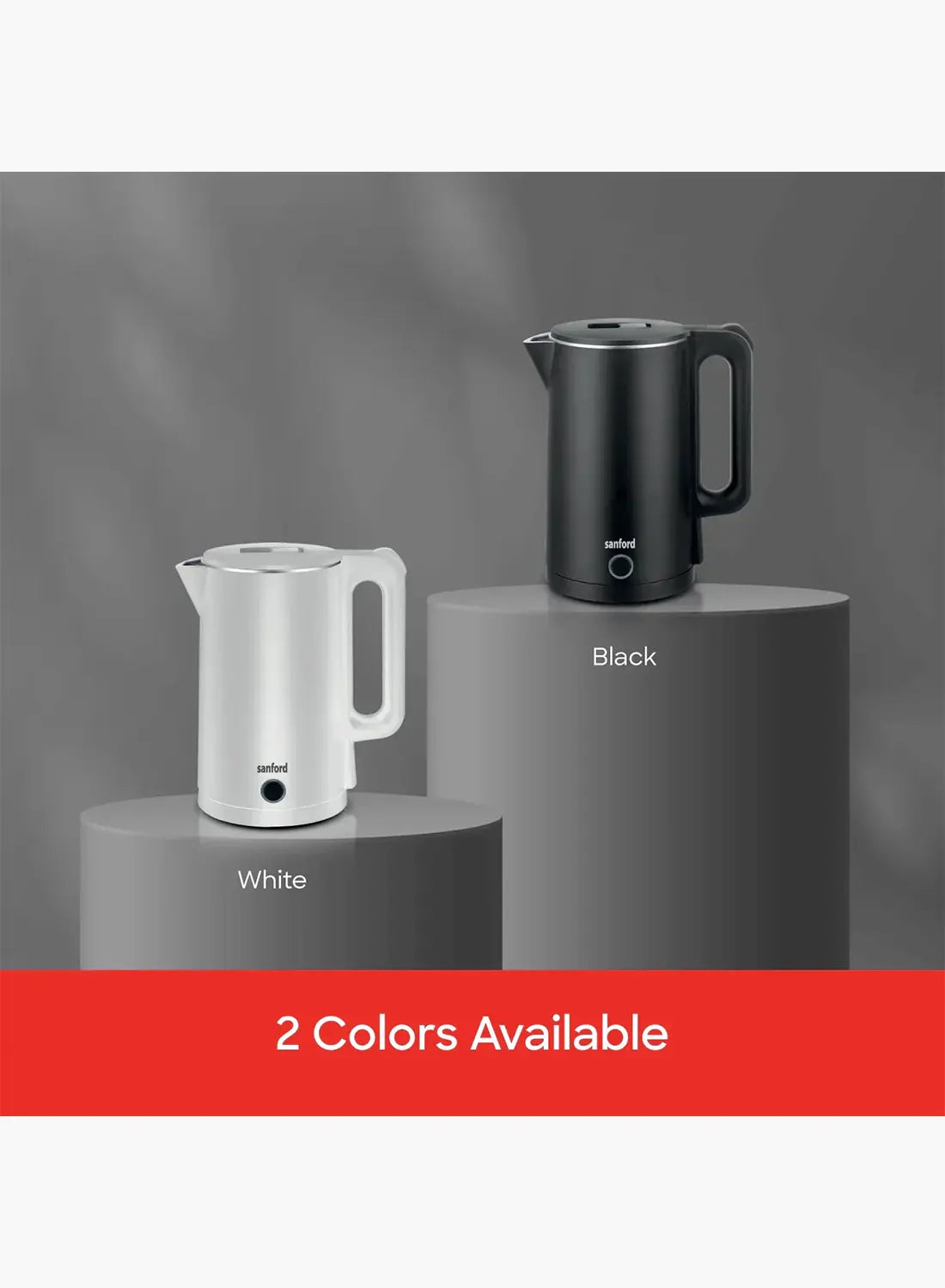 Sanford SF3331EK BS Double Layer Electric Kettle 1.8L 1500W | Stainless Steel Inner | Cool Touch | Auto Shut-Off | 360° Base