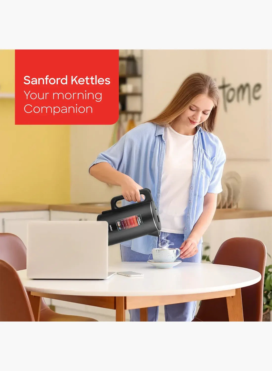 Sanford SF3331EK BS Double Layer Electric Kettle 1.8L 1500W | Stainless Steel Inner | Cool Touch | Auto Shut-Off | 360° Base