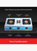 Sanford SF5310GC 3 Burner Gas Stove | Stainless Steel | Auto Ignition | Low Gas Consumption | Powerful Flame