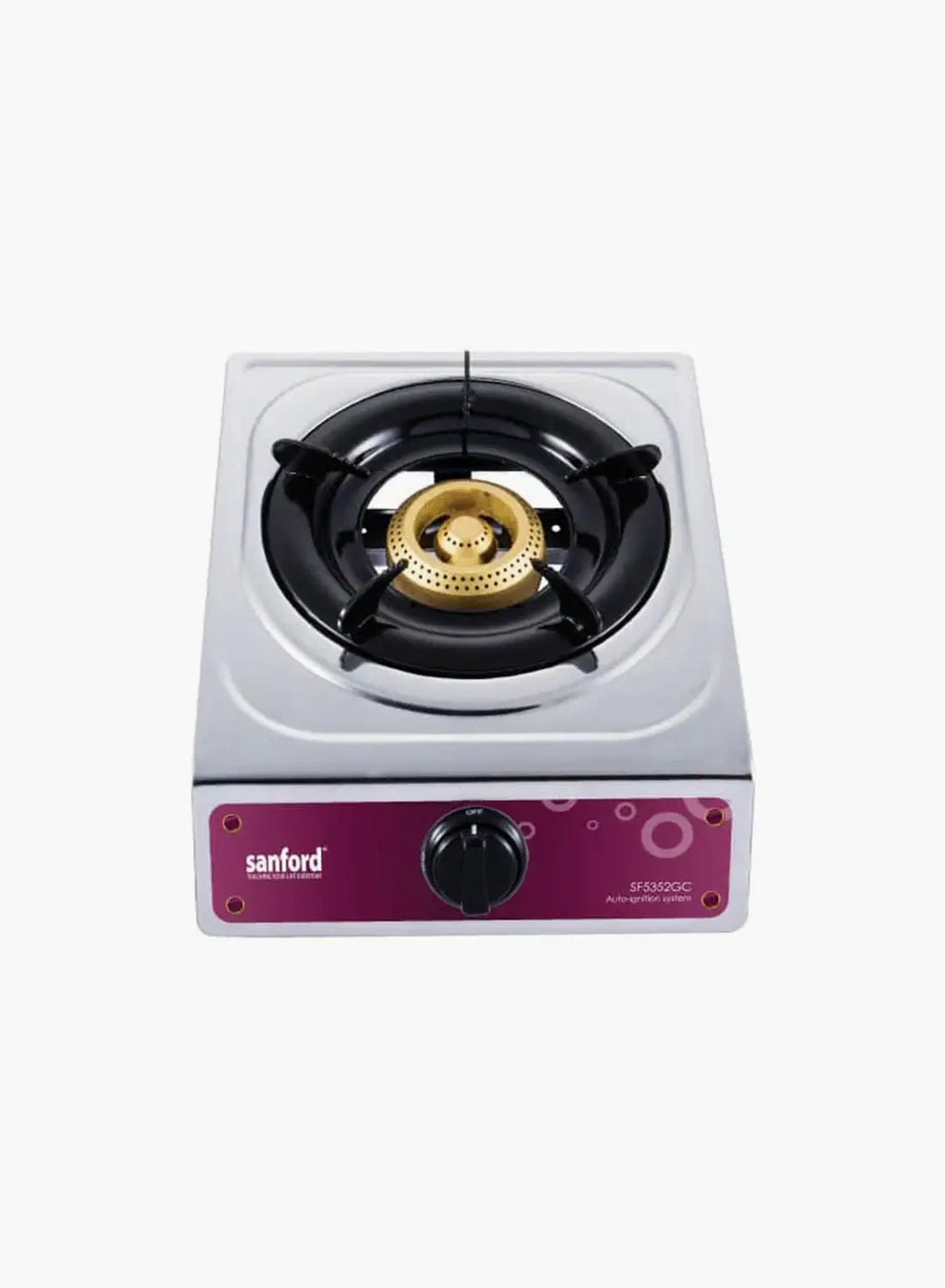 Sanford SF5352GC 1 Burner Gas Stove | Stainless Steel | Auto Ignition | Blue Flame | Compact LPG Cooktop