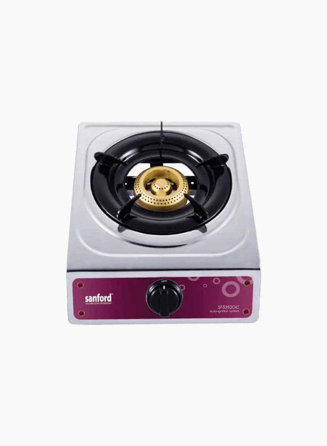 Sanford SF5352GC 1 Burner Gas Stove | Stainless Steel | Auto Ignition | Blue Flame | Compact LPG Cooktop