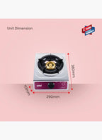 Sanford SF5352GC 1 Burner Gas Stove | Stainless Steel | Auto Ignition | Blue Flame | Compact LPG Cooktop