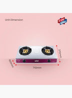 Sanford SF5353GC 2 Burner Gas Stove | Stainless Steel | Auto Ignition | Blue Flame | Indian Burners | Low Gas Consumption