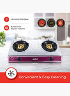 Sanford SF5353GC 2 Burner Gas Stove | Stainless Steel | Auto Ignition | Blue Flame | Indian Burners | Low Gas Consumption
