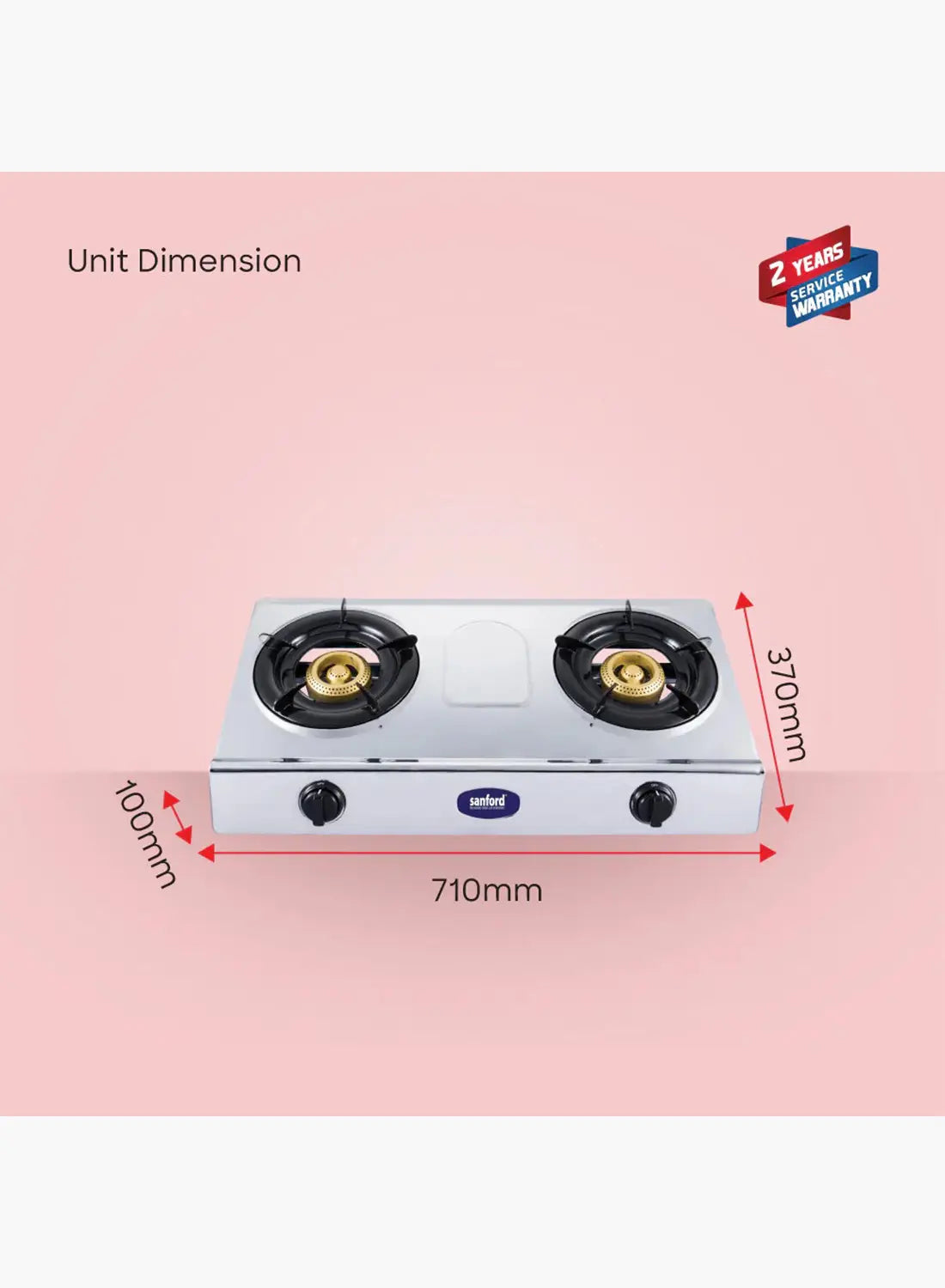 Sanford SF5356GC 2 Burner Gas Stove | Stainless Steel | Auto Ignition | Indian Burners | Low Gas Consumption | Blue Flame