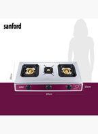 Sanford SF5354GC FSD 3 Burner Gas Stove | Stainless Steel | Auto Ignition | FSD Safety | Cast Iron Burners | Blue Flame