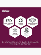 Sanford SF5354GC FSD 3 Burner Gas Stove | Stainless Steel | Auto Ignition | FSD Safety | Cast Iron Burners | Blue Flame