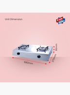 Sanford SF5401GC 2 Burner Gas Stove | Stainless Steel | Auto Ignition | Low Gas Consumption | Compact Cooktop