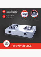 Sanford SF5401GC 2 Burner Gas Stove | Stainless Steel | Auto Ignition | Low Gas Consumption | Compact Cooktop