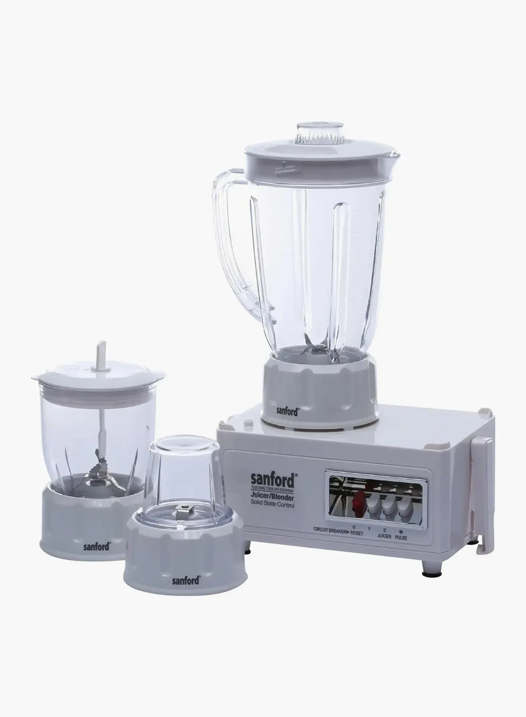 Sanford SF5501JB BS 4-in-1 Juicer Blender 1.6L 650W | Juice Extractor | Mill & Mincer | 2 Speed + Pulse | White