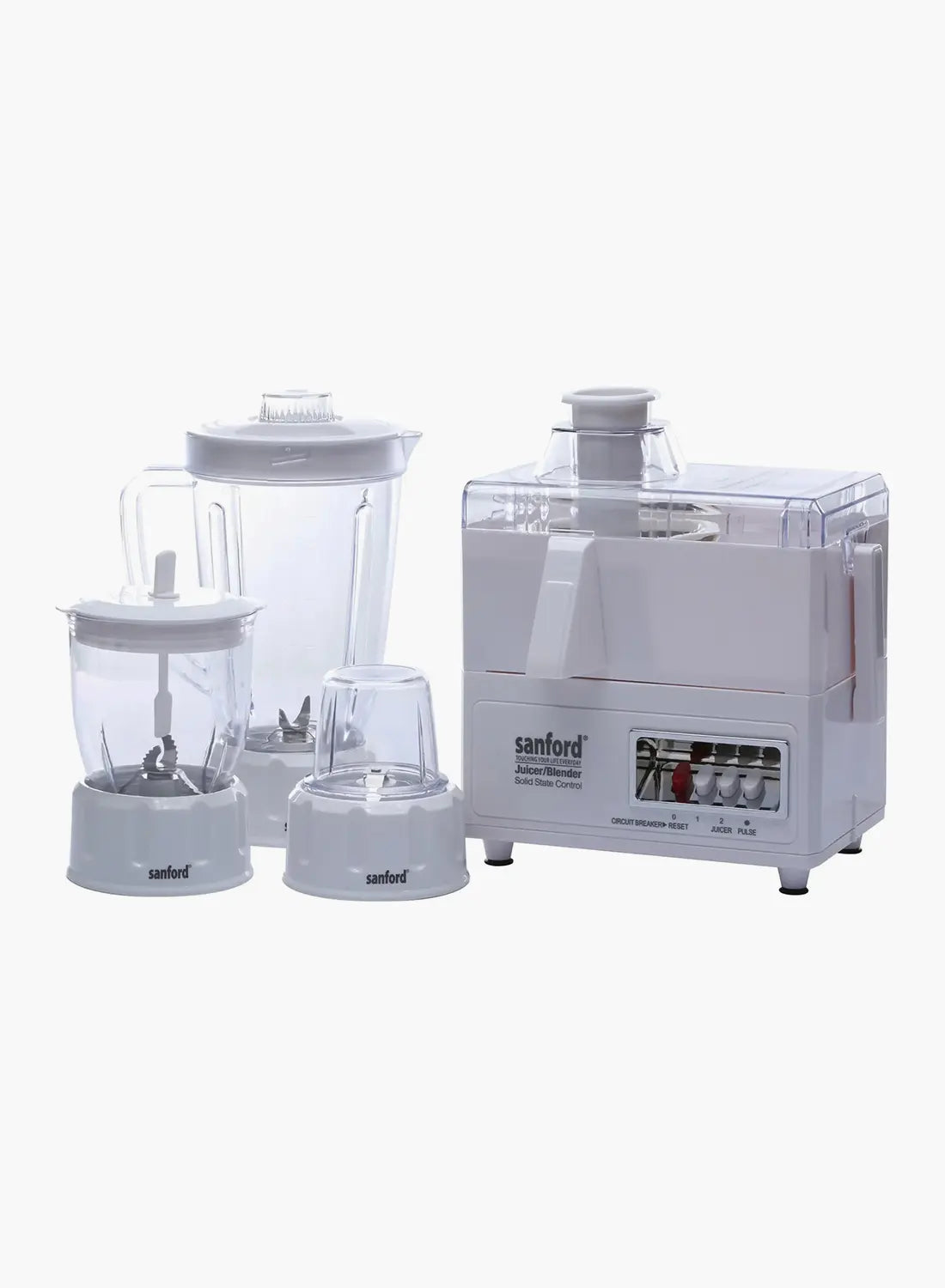 Sanford SF5501JB BS 4-in-1 Juicer Blender 1.6L 650W | Juice Extractor | Mill & Mincer | 2 Speed + Pulse | White