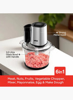 Sanford SF5580FC Food Chopper 3.0L 500W | 6-in-1 Multifunction | Glass Bowl | Copper Motor | Dual Speed | Stainless Steel Blades