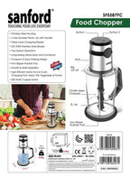 Sanford SF5587FC BS Food Chopper 2.0L 400W | 3-Layer Stainless Steel Blades | 2 Speed | Meat & Vegetable Chopper | Ice Crush