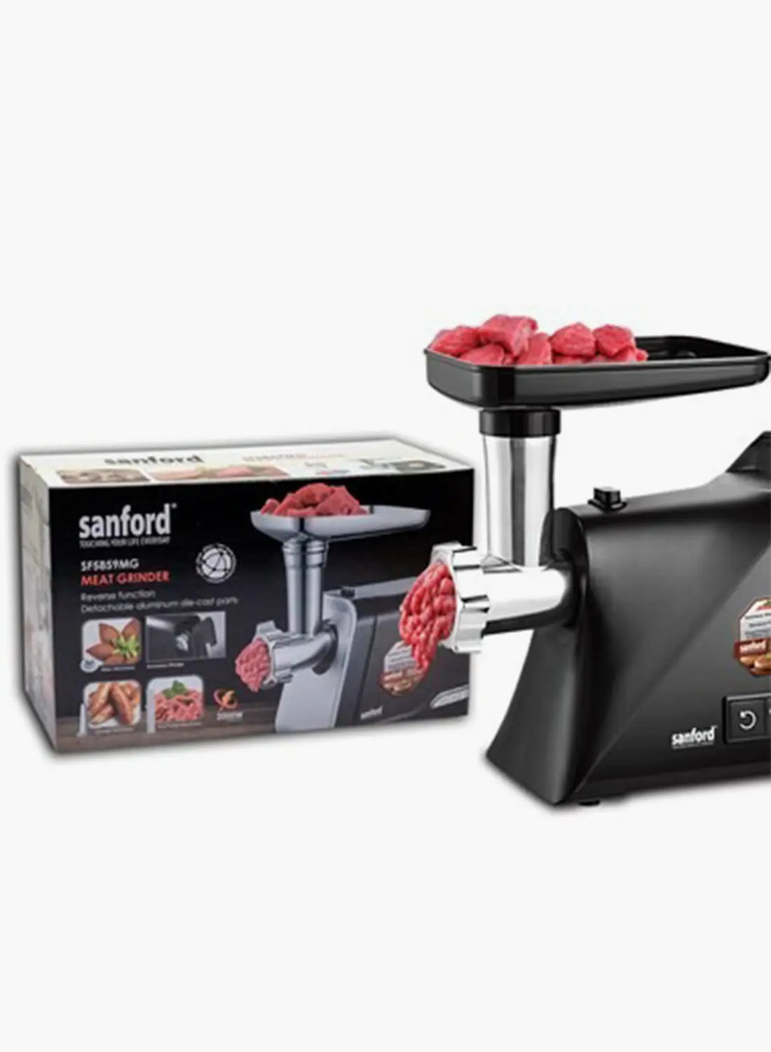 Sanford SF5859MG BS C Meat Grinder 2000W | 1.5kg/min Capacity | Stainless Steel Blade | 3 Cutting Plates | Sausage & Kibbe Maker