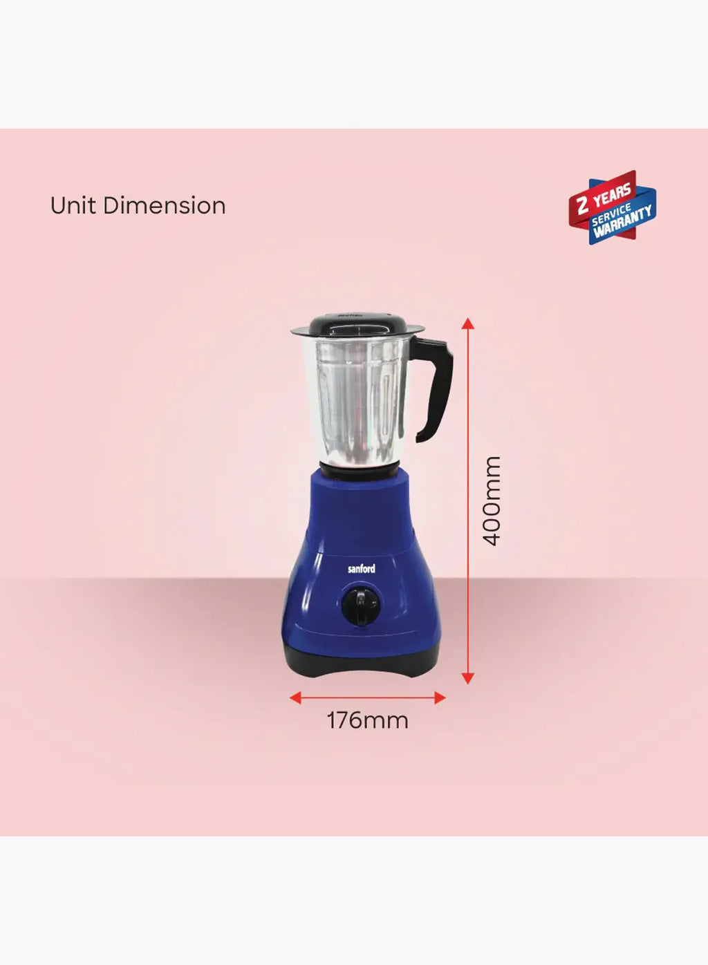Sanford SF5900GM 2-in-1 Mixer Grinder 550W | 1.2L + 0.4L Jars | Stainless Steel Blades | Compact Design | Made in India