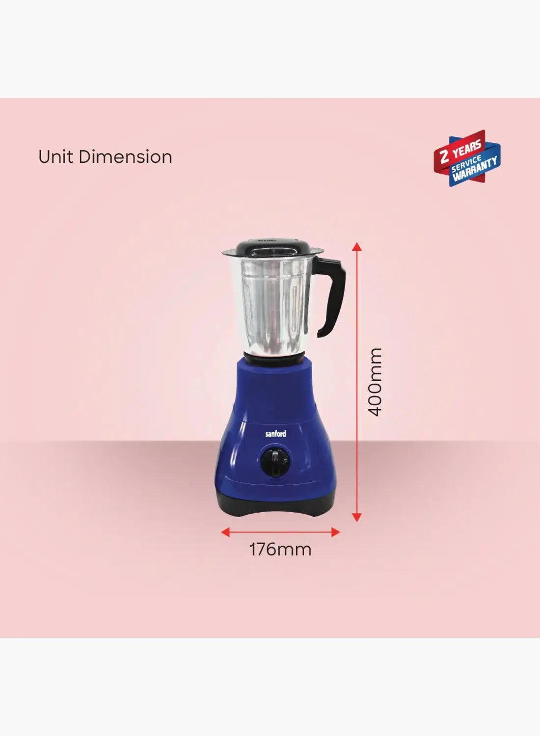 Sanford SF5900GM 2-in-1 Mixer Grinder 550W | 1.2L + 0.4L Jars | Stainless Steel Blades | Compact Design | Made in India