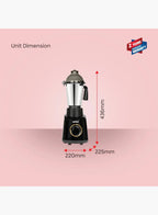 Sanford SF5906GM 3-in-1 Mixer Grinder 800W | 1.5L + 900ml + 350ml Jars | 18000 RPM | Stainless Steel | Made in India