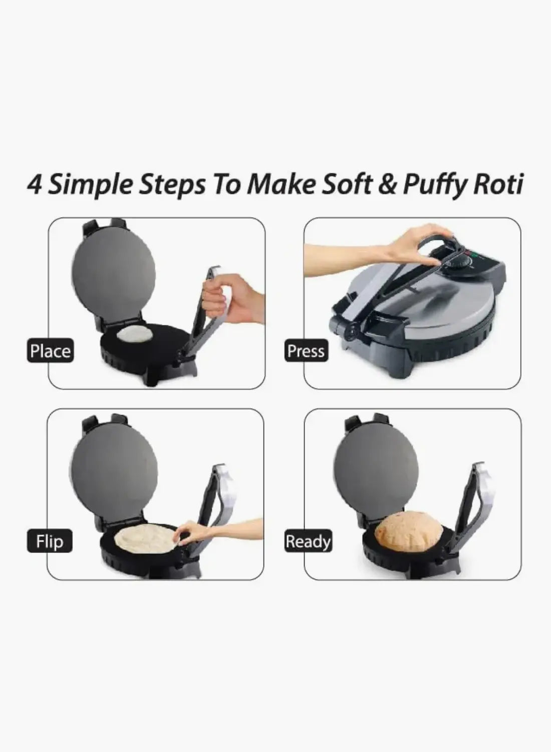 Sanford SF5999RT Roti Maker 10 Inch | 1200 Watts | Non-Stick Plates | Adjustable Temperature | Compact Design
