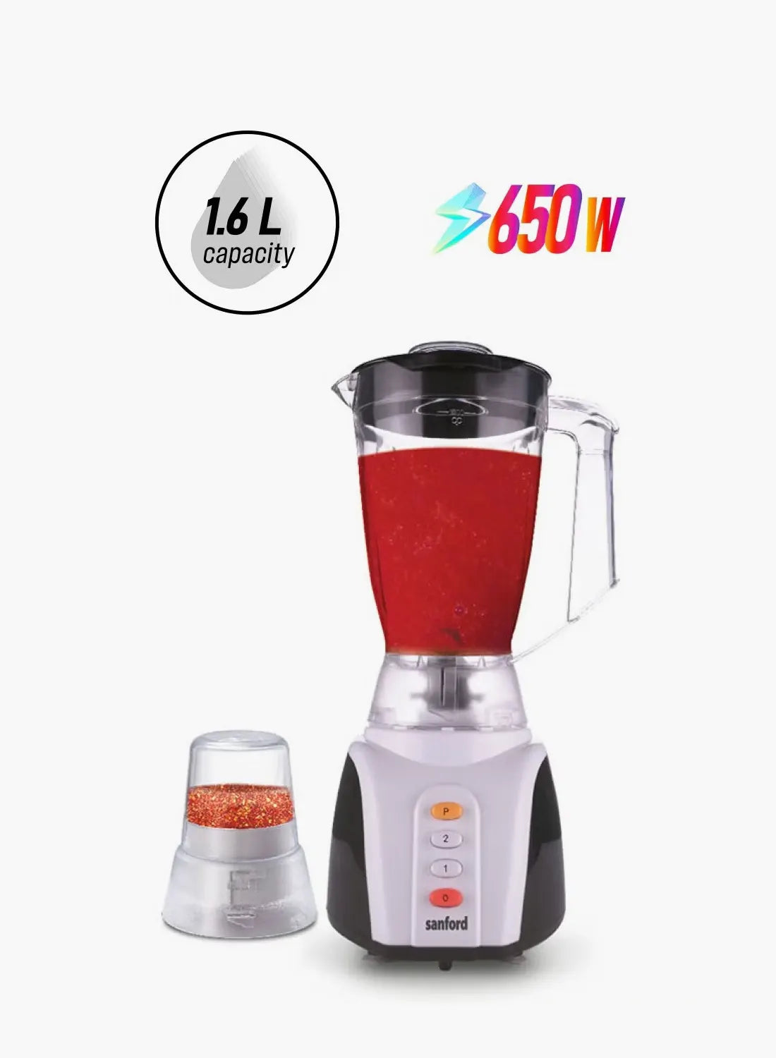 Sanford SF6842BR BS 2-in-1 Blender 1.6L 650W | Unbreakable Jar | Mill Attachment | 2 Speed + Pulse | Copper Motor