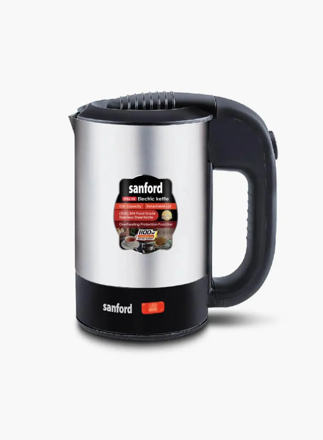 Sanford SF861EK BS Travel Electric Kettle 0.5L 1100W | Stainless Steel | Compact | Auto Shut-Off | Portable