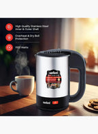 Sanford SF861EK BS Travel Electric Kettle 0.5L 1100W | Stainless Steel | Compact | Auto Shut-Off | Portable