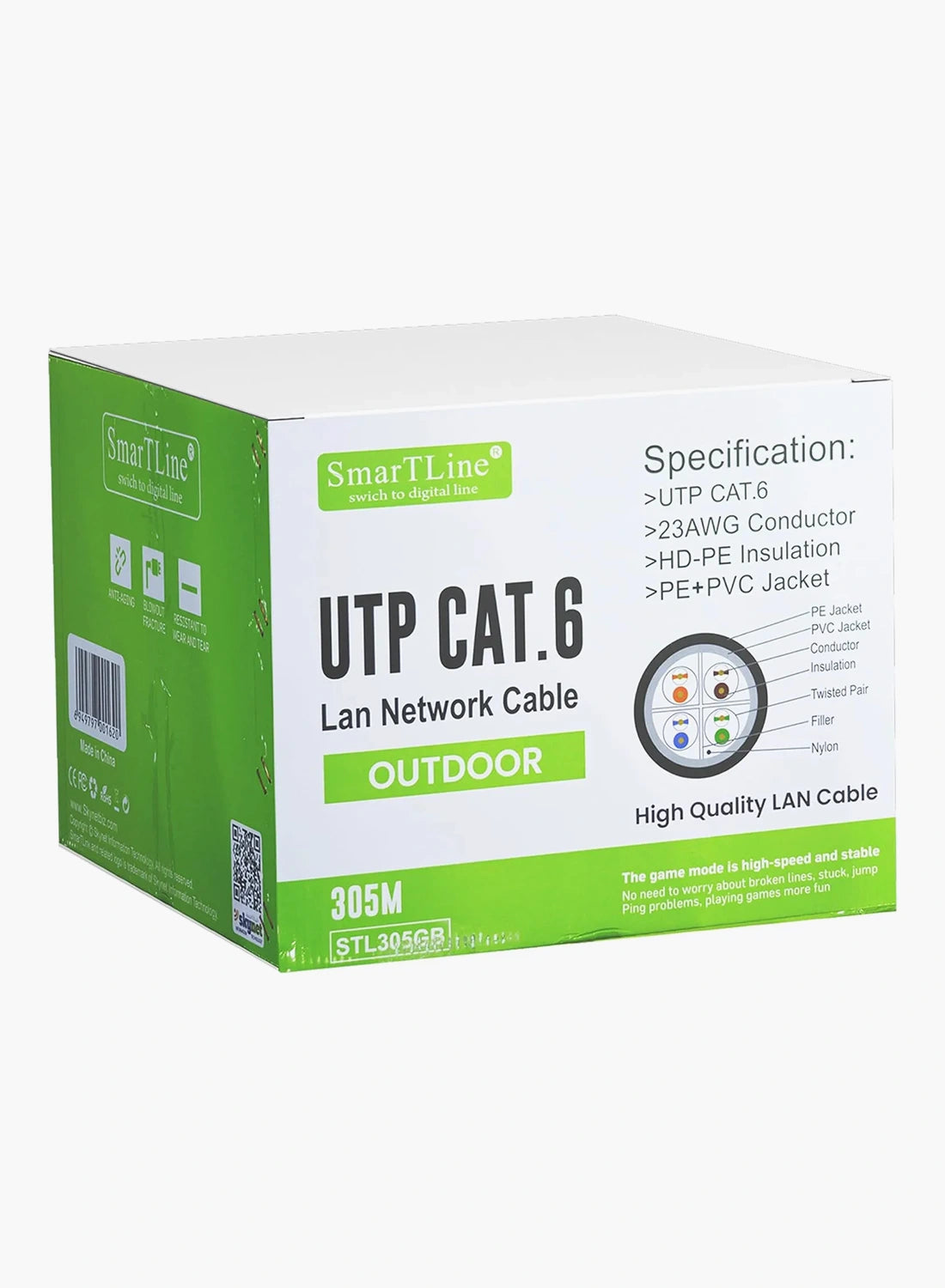 SMARTLINK CAT6 OUTDOOR Network Cable Roll - STL305GB