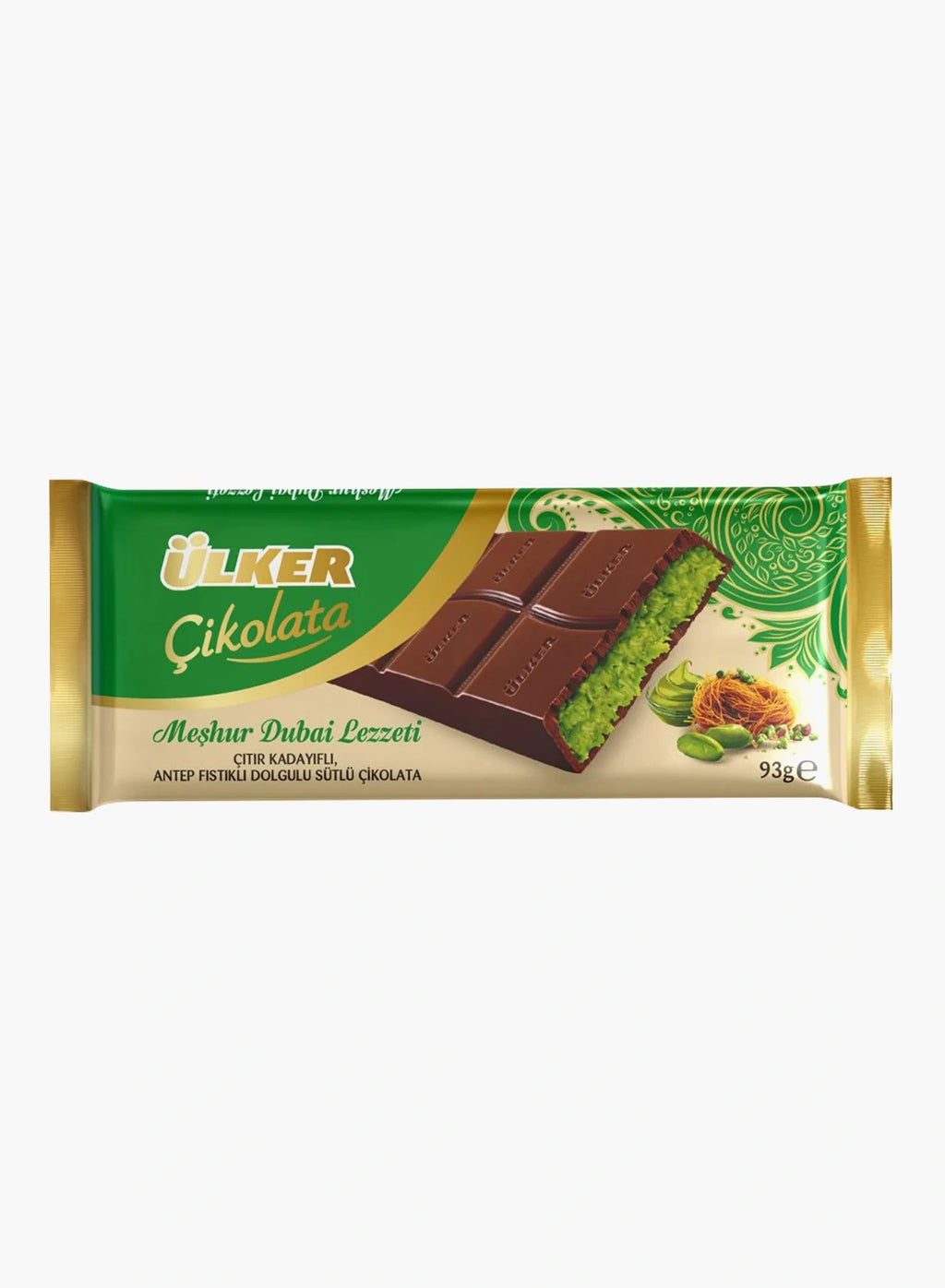 Ulker Dubai-Style Pistachio and Kadayif Chocolate Bar
