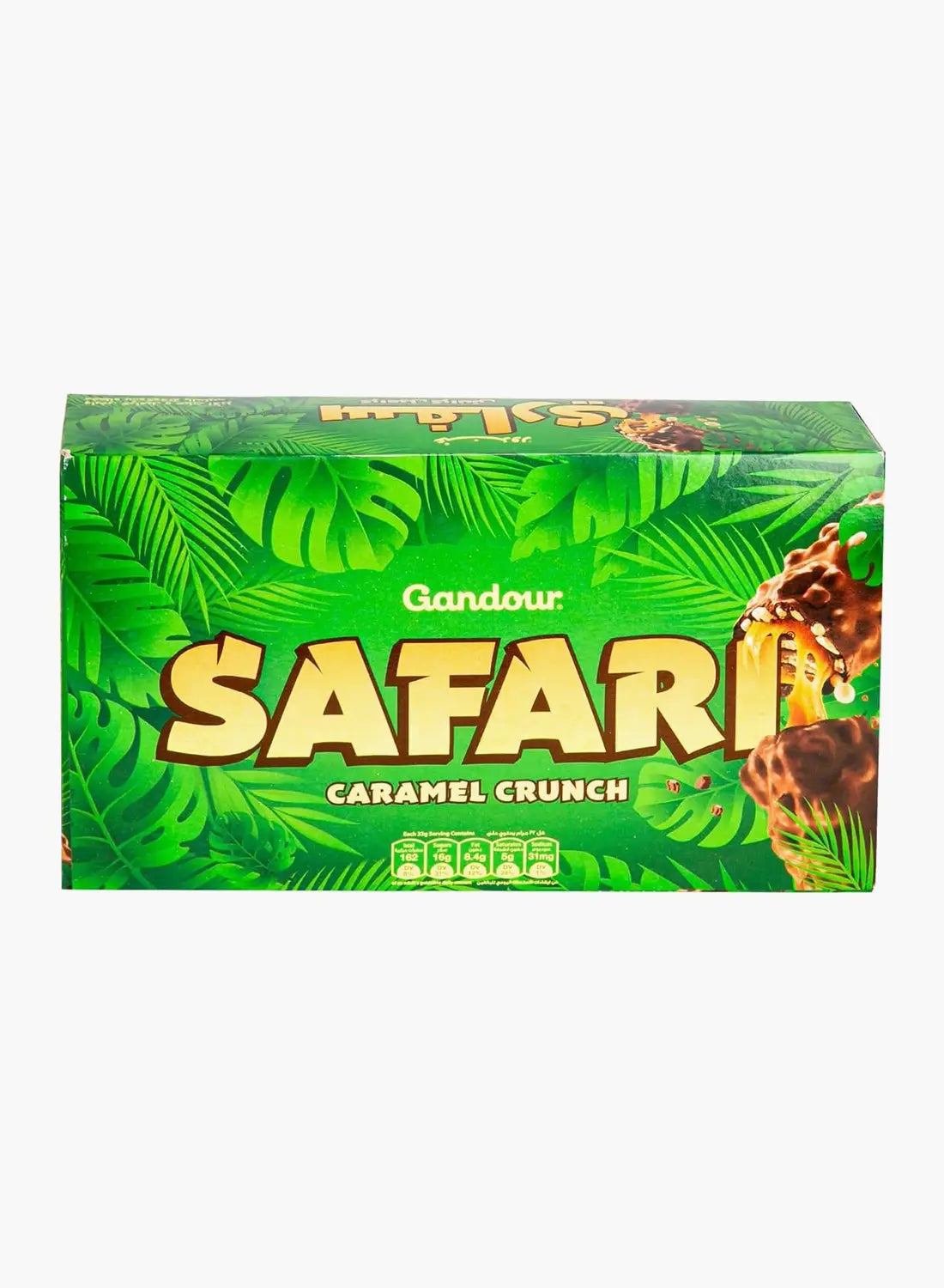 Gandour Safari Caramel Crunch Chocolate Bar | Milk Chocolate with Crunchy Caramel | 32g x 12 Pack (384g)