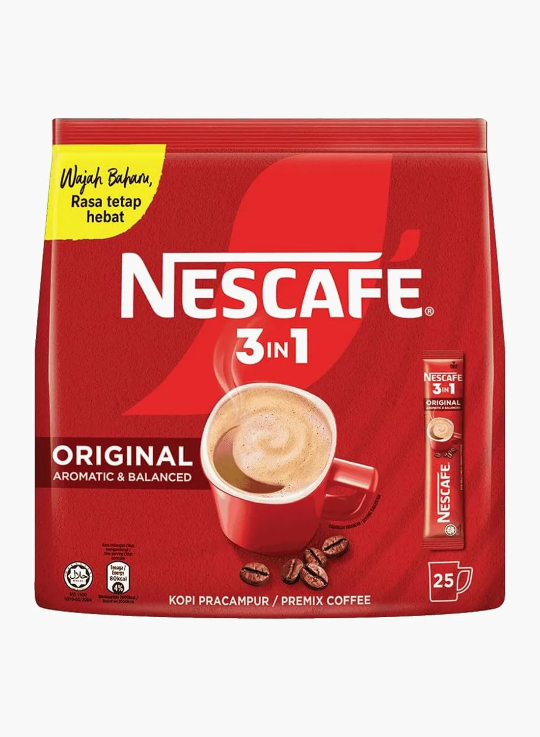 Nescafe 3-in-1 Instant Coffee Sticks Original (25 x 18g)